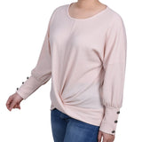 Long Sleeve Textured Knit Top - Petite - DressbarnShirts & Blouses