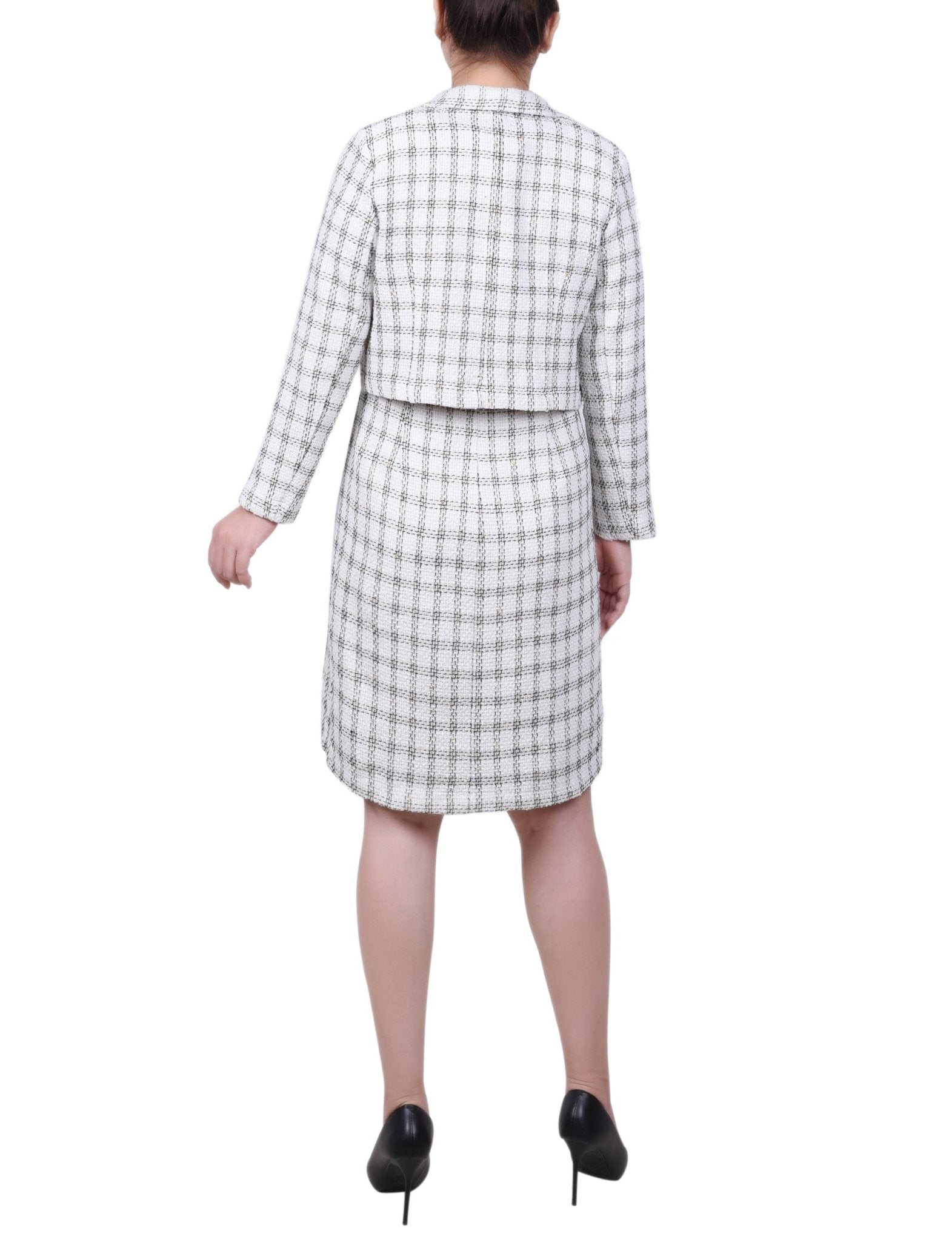 Long Sleeve Tweed Dress Set - Petite - DressbarnDresses