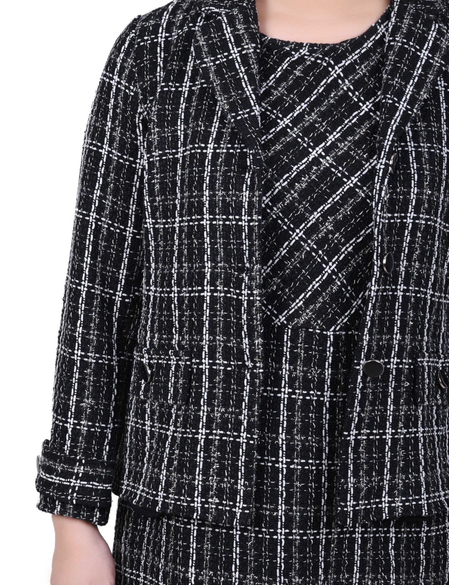Long Sleeve Tweed Jacket With Dress - Petite - DressbarnDresses