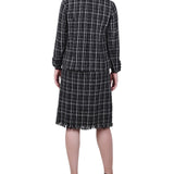 Long Sleeve Tweed Jacket With Dress - Petite - DressbarnDresses