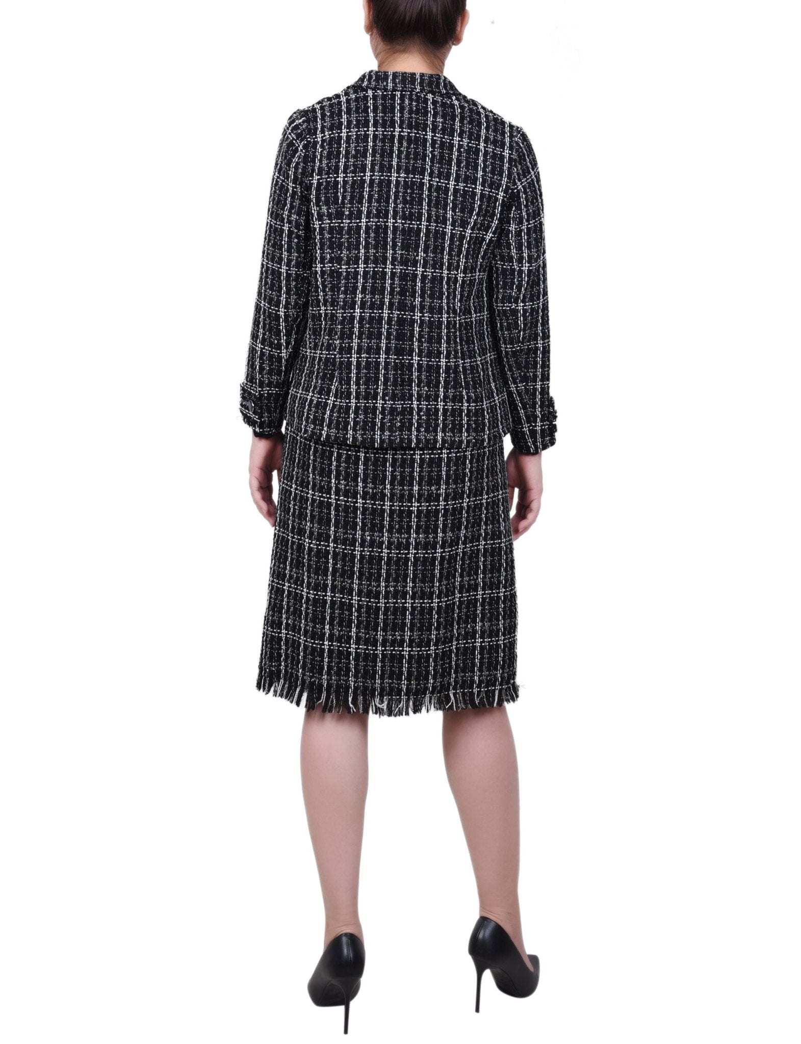 Long Sleeve Tweed Jacket With Dress - Petite - DressbarnDresses