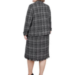 Long Sleeve Tweed Jacket With Dress - Plus - DressbarnDresses