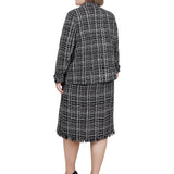 Long Sleeve Tweed Jacket With Dress - Plus - DressbarnDresses