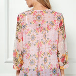 Long Sleeve V - Neck Printed Blouse - DressbarnShirts & Blouses