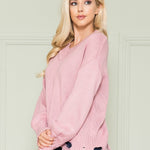 Loose Knit Distressed Hem Sweater - DressbarnSweatshirts & Hoodies