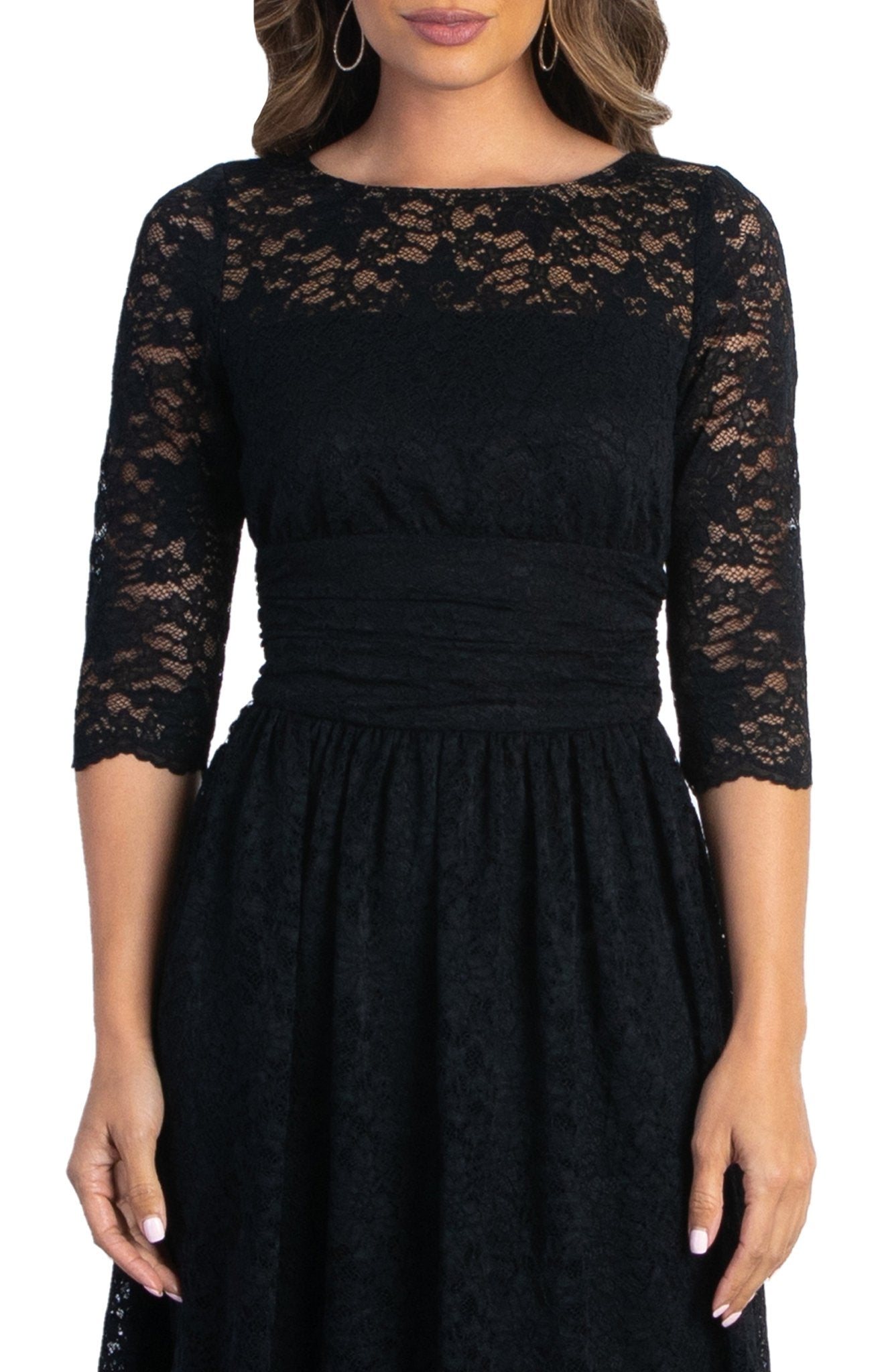 Kiyonna Women's Luna Lace Cocktail Midi Dress - Indigo Blue Kiyonna Women's Luna Lace Cocktail Midi Dress - Indigo Blue