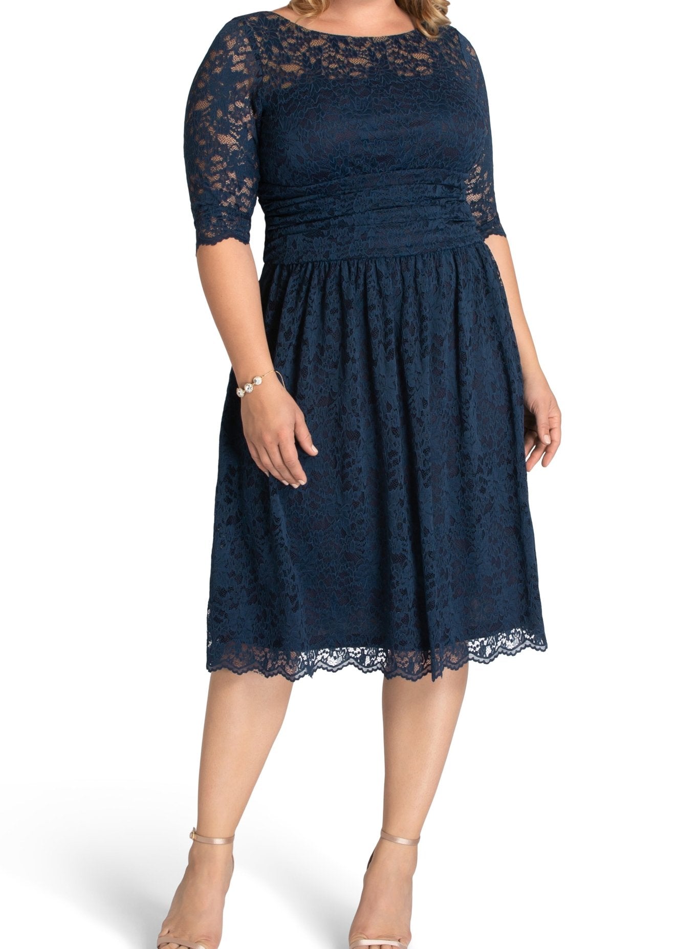 Luna Lace Dress - Plus Indigo Blue / 4X Luna Lace Dress - Plus Indigo Blue / 4X