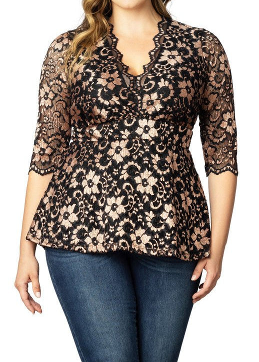 Luxe Lace Top - Plus - DressbarnTops