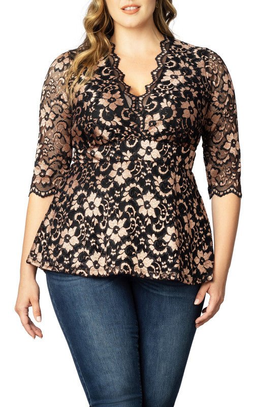 Luxe Lace Top - Plus - DressbarnTops