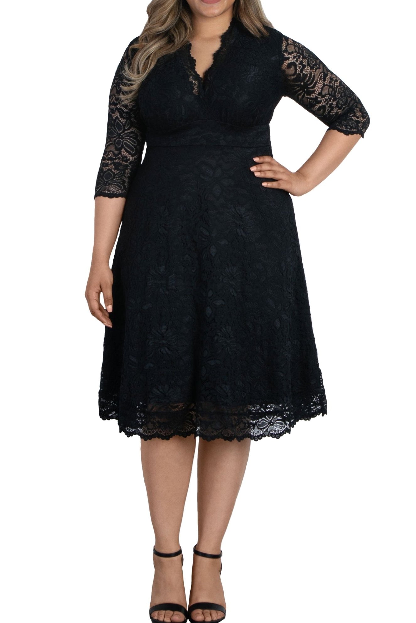 Mademoiselle Lace Cocktail Dress - Plus - DressbarnDresses