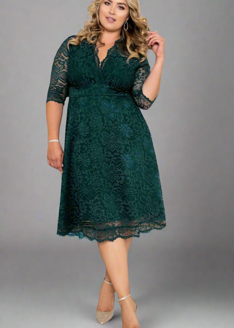 Mademoiselle Lace Cocktail Dress - Plus - DressbarnDresses