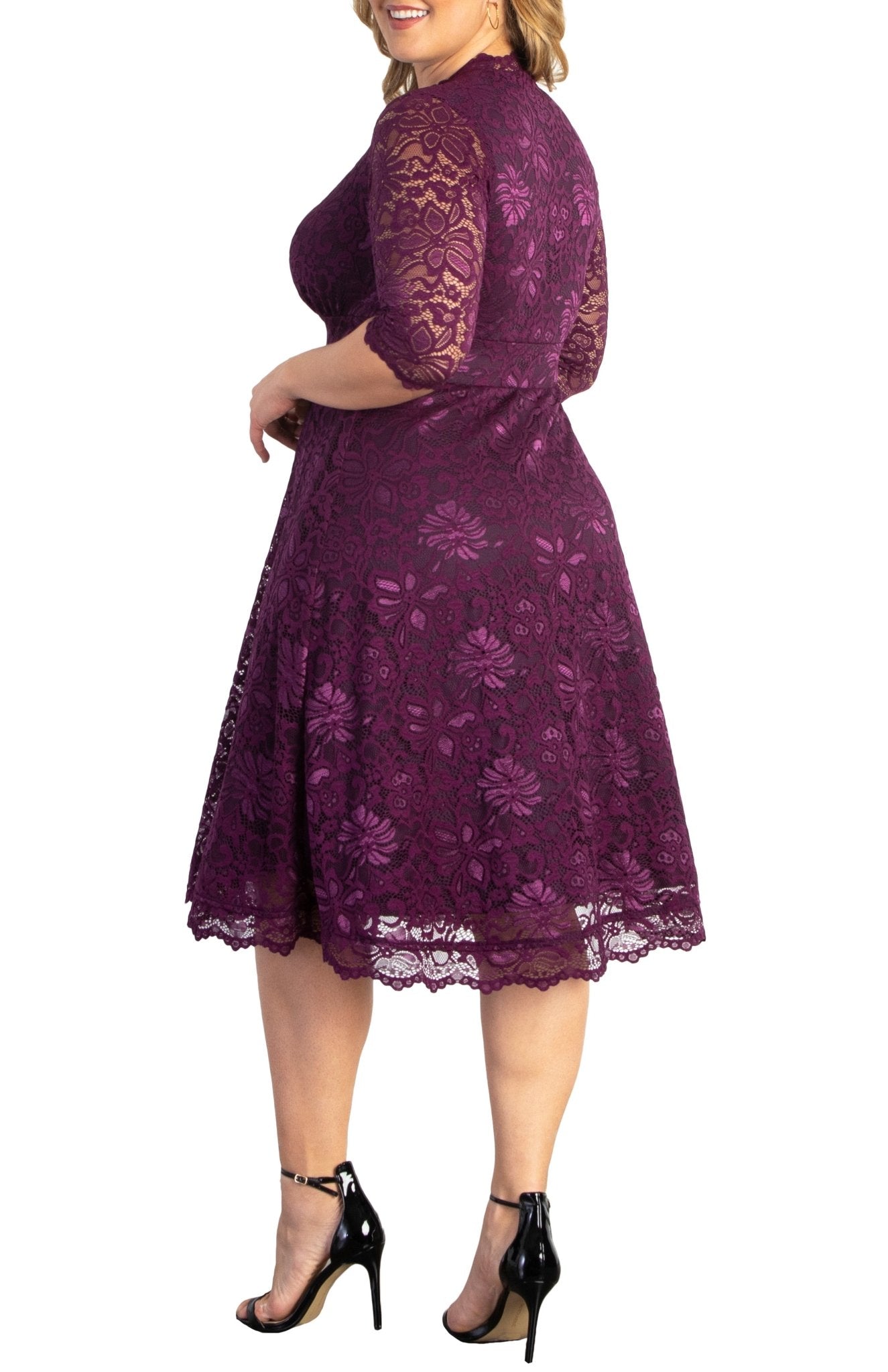 Plus Size Mademoiselle Lace Cocktail Dress Navy / 2X (18-20)