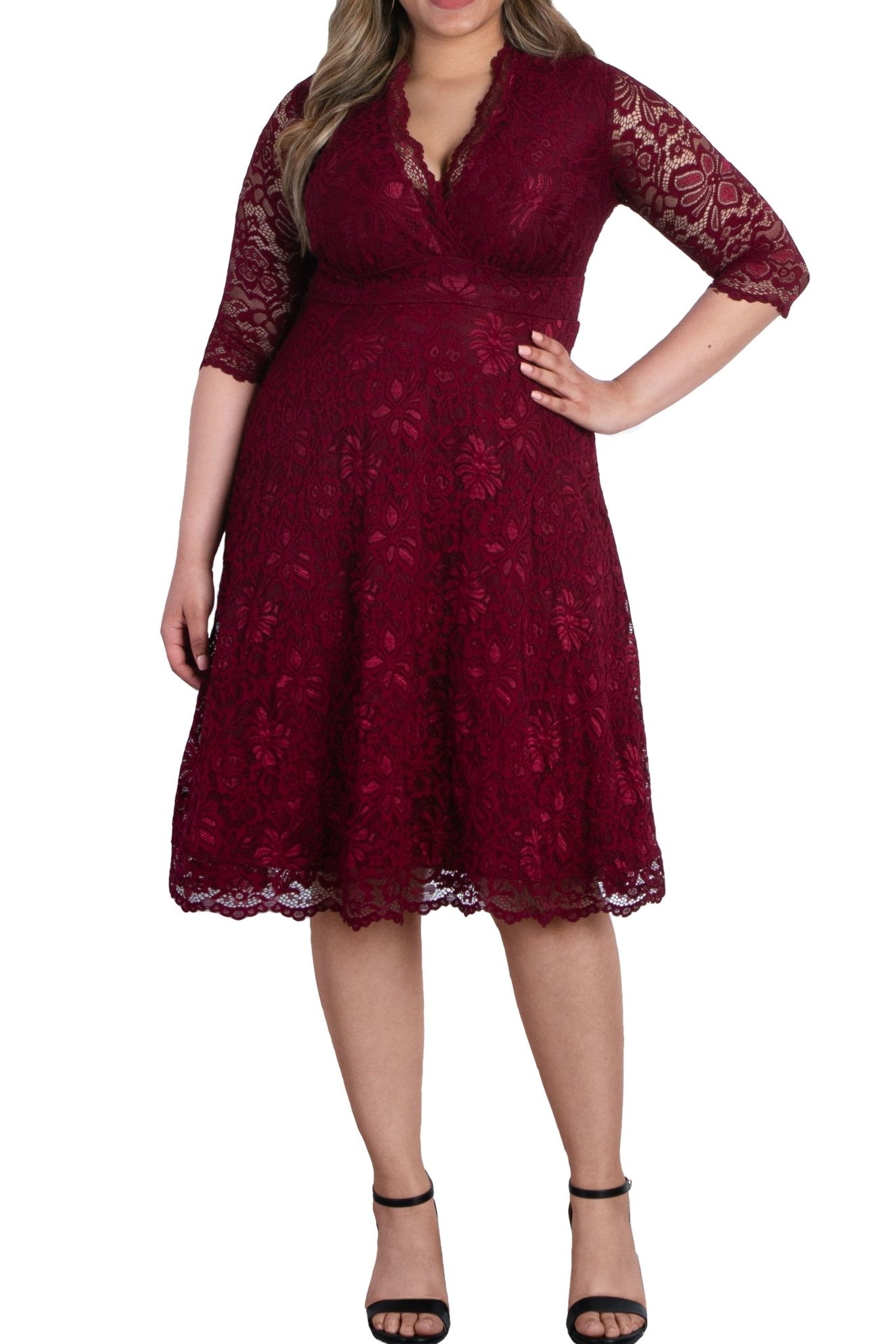 Mademoiselle Lace Cocktail Dress - Plus - DressbarnDresses
