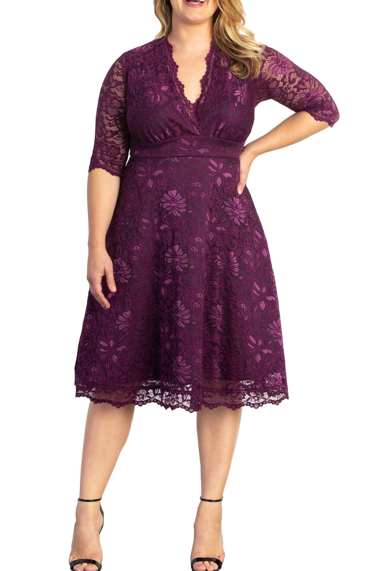 Mademoiselle Lace Cocktail Dress - Plus - DressbarnDresses