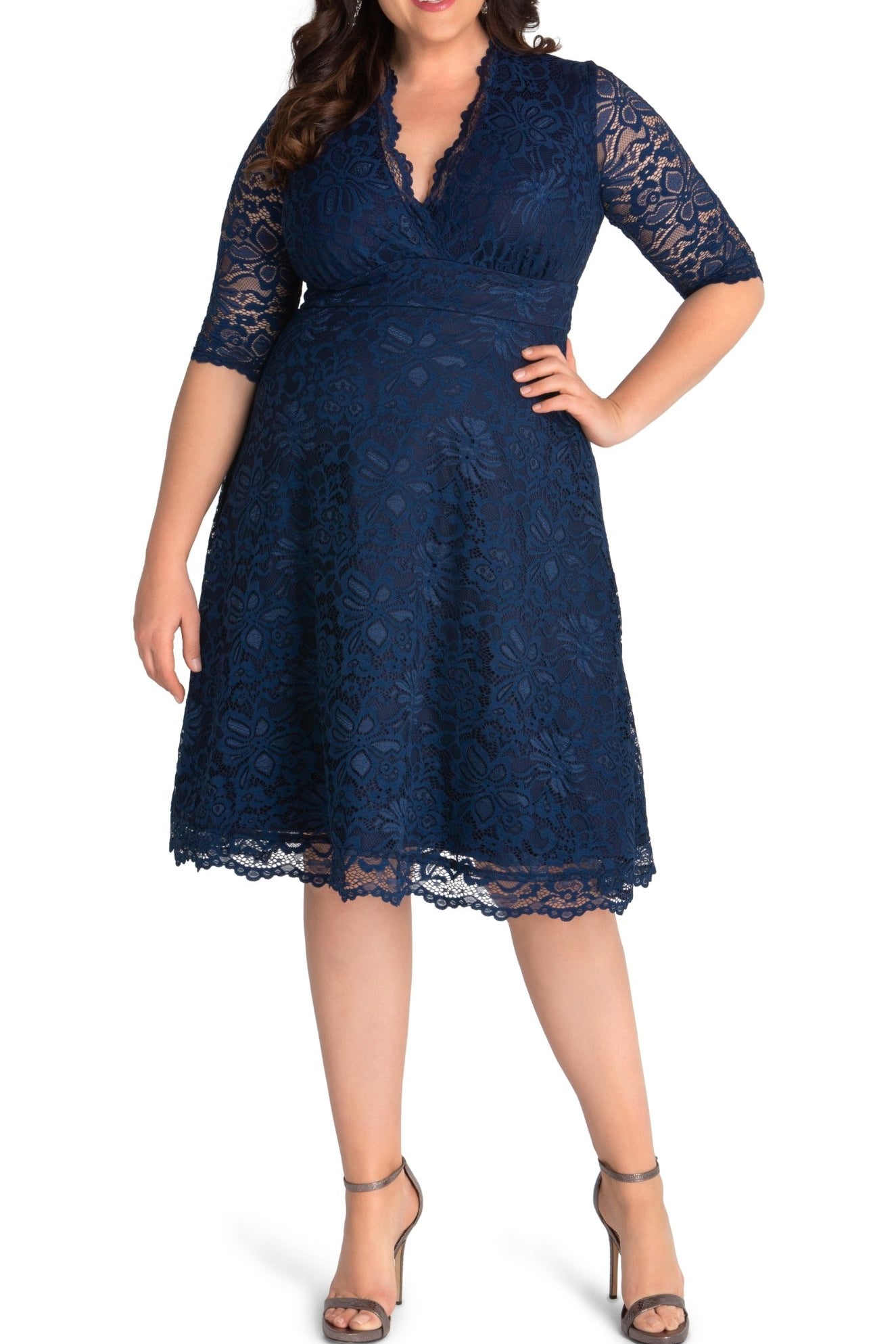 Mademoiselle Lace Cocktail Dress - Plus - DressbarnDresses