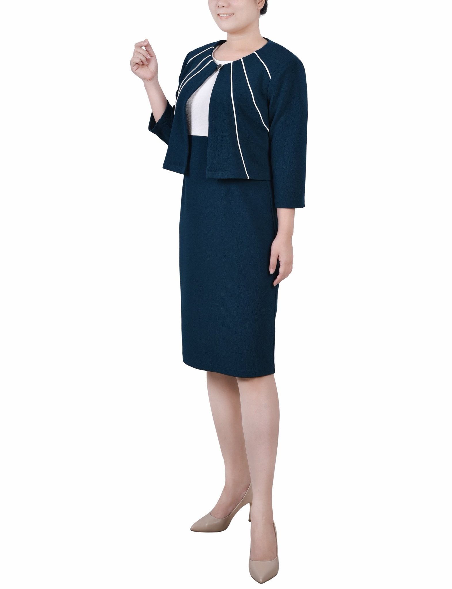 Mallard 2 Piece Colorblocked Dress Set - DressbarnKnee Length & Midi Dresses