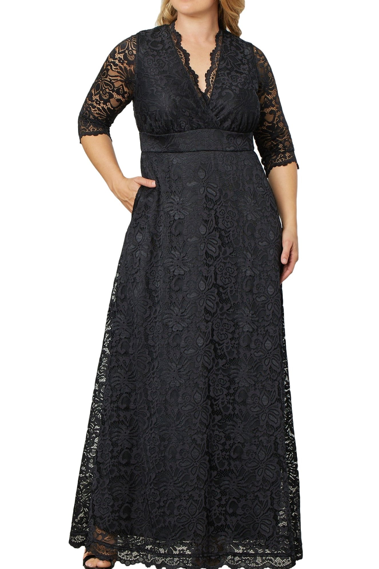 Maria Lace Evening Gown - Plus - DressbarnDresses