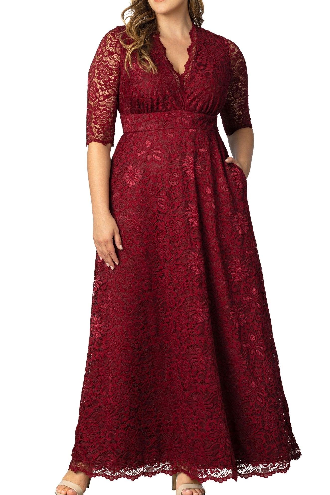 Maria Lace Evening Gown - Plus - DressbarnDresses