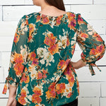 Marigold Print Chiffon Blouse - Plus - DressbarnShirts & Blouses