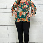 Marigold Print Chiffon Blouse - Plus - DressbarnShirts & Blouses