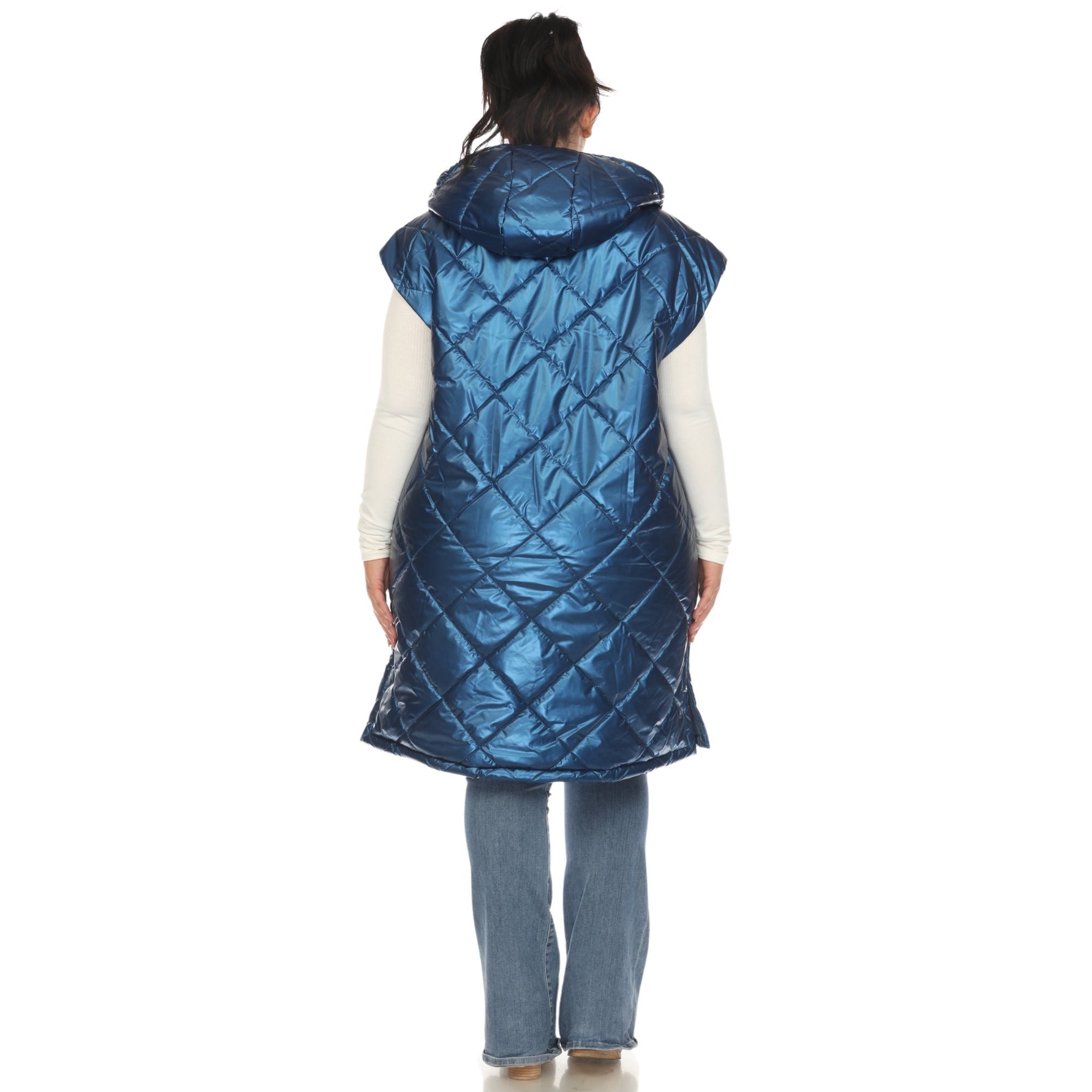 Metallic Diamond Quilted Puffer Vest - Plus - DressbarnCoats & Jackets