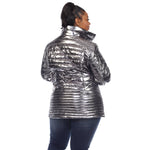 Metallic Puffer Coat - Plus - DressbarnCoats & Jackets