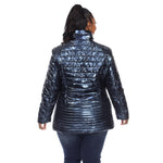 Metallic Puffer Coat - Plus - DressbarnCoats & Jackets