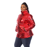 Metallic Puffer Coat - Plus - DressbarnCoats & Jackets