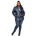 Metallic Puffer Coat - Plus - DressbarnCoats & Jackets