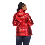 Metallic Puffer Coat - Plus - DressbarnCoats & Jackets