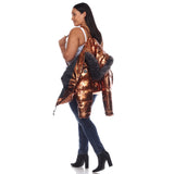 Metallic Puffer Coat with Hoodie - Plus - DressbarnCoats & Jackets