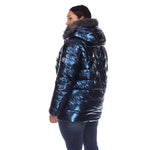 Metallic Puffer Coat with Hoodie - Plus - DressbarnCoats & Jackets