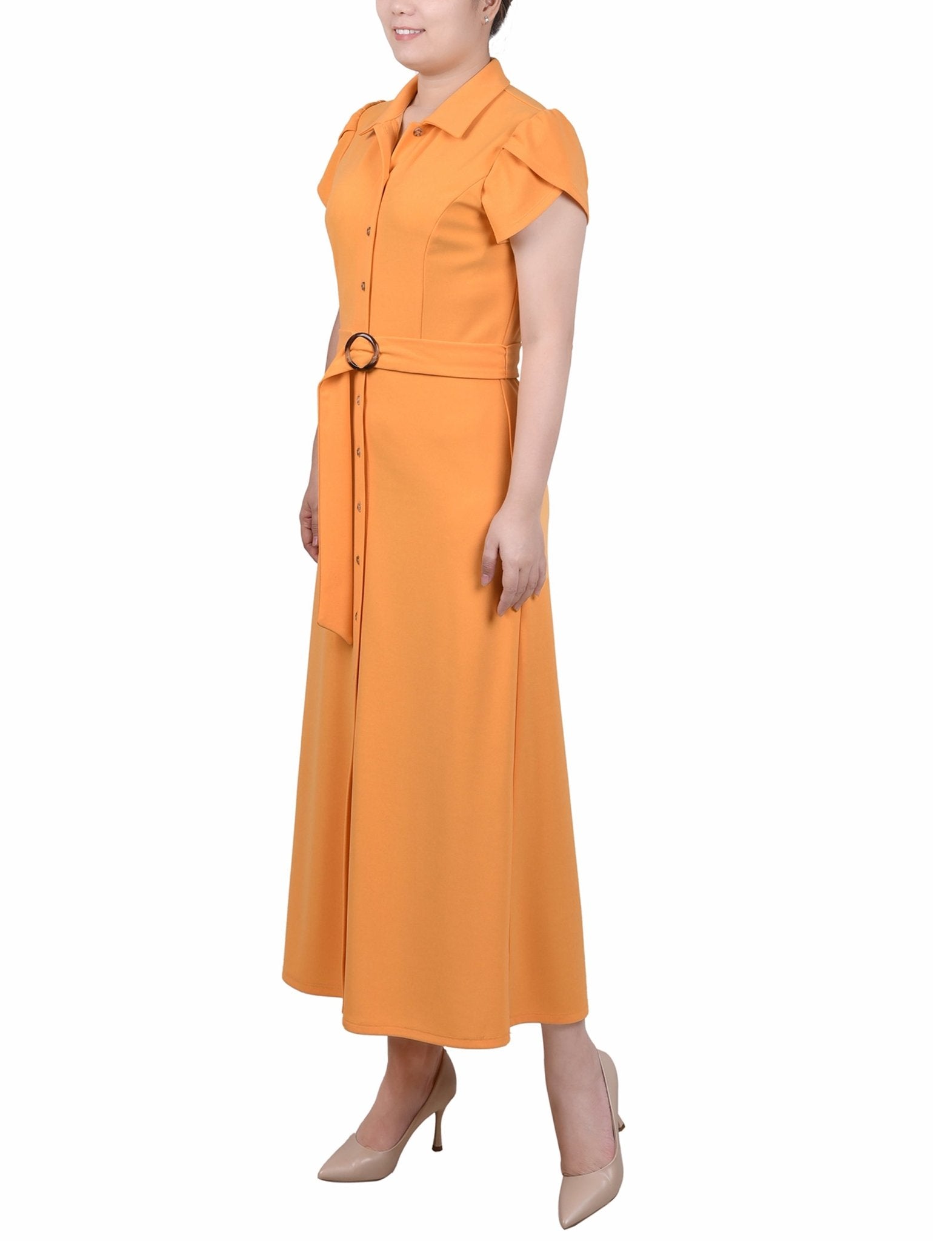 Midi Petal Sleeve Dress - Petite - DressbarnDresses
