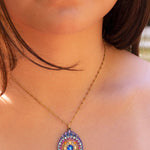 Moroccan Inspired Multi Evil Eye Pendant Necklace - DressbarnNecklaces
