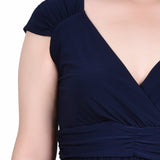 Navy Ruched Empire-Waist Maxi Dress - Petite Dressbarn Navy Ruched Empire-Waist Maxi Dress - Petite Dressbarn