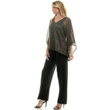 Novelty Trim Cold Shoulder Poncho Pant Set - DressbarnOutfit Sets