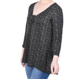 NY Collection 3/4 Sleeve 3-Ring Top - Petite - DressbarnShirts & Blouses