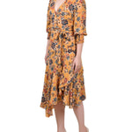 NY Collection 3/4 Sleeve Belted Chiffon Hankerchief Hem Dress - Petite - DressbarnDresses