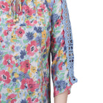 NY Collection 3/4 Sleeve Crochet Detail Blouse - Petite - DressbarnShirts & Blouses