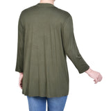 NY Collection 3/4 Sleeve Solid Cardigan - Petite - DressbarnSweatshirts & Hoodies
