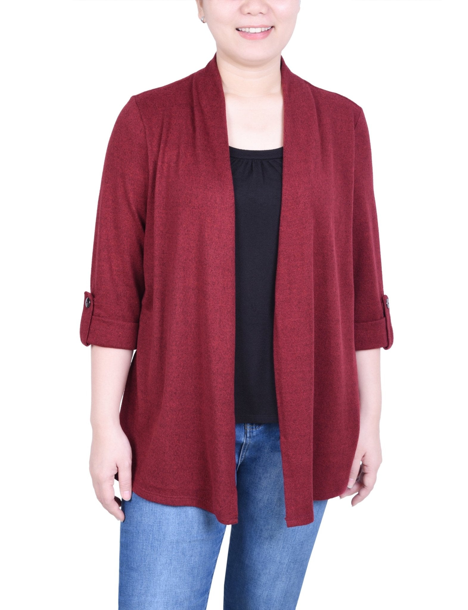 NY Collection 3/4 Sleeve Two In One Top - Petite - DressbarnShirts & Blouses