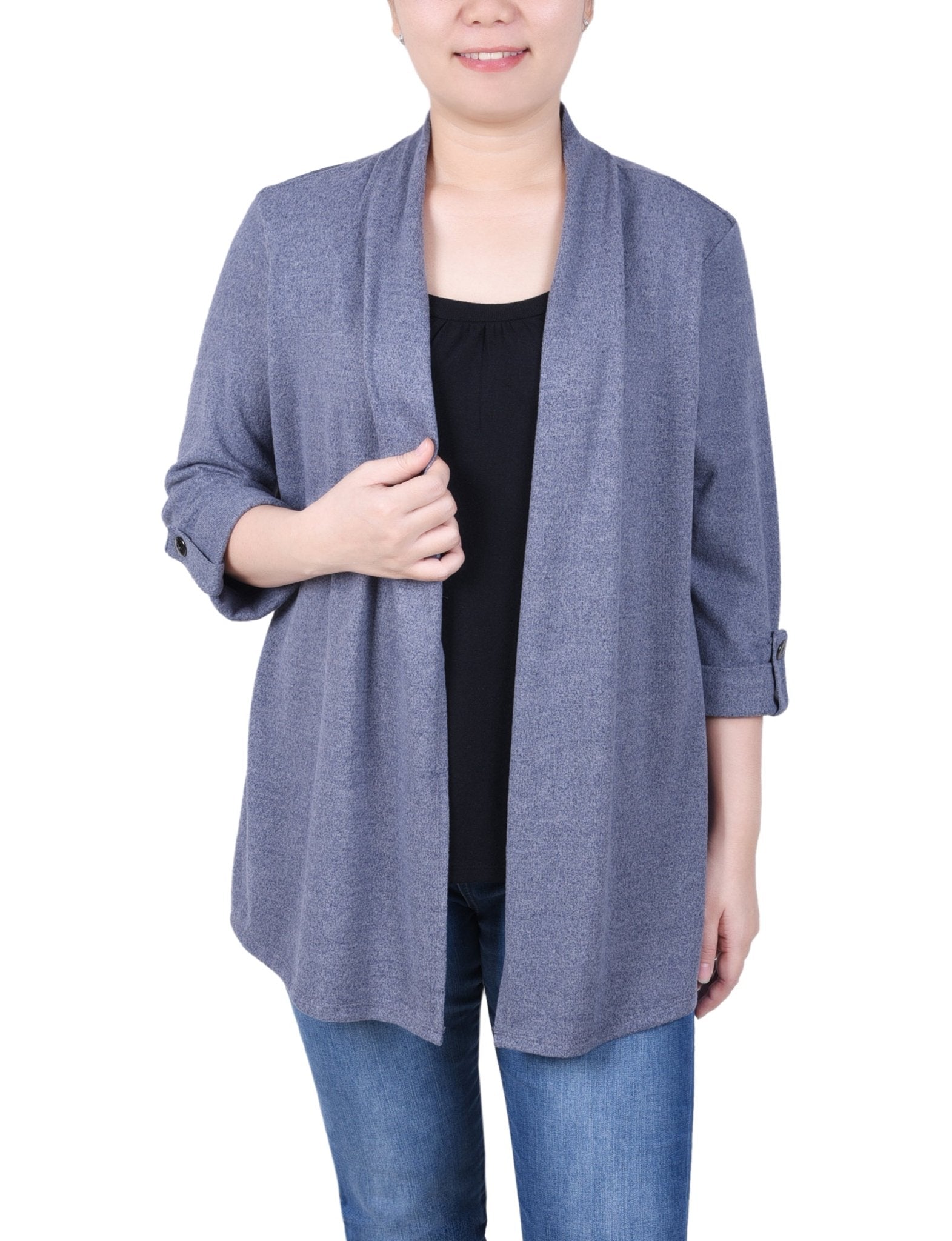 NY Collection 3/4 Sleeve Two In One Top - Petite - DressbarnShirts & Blouses