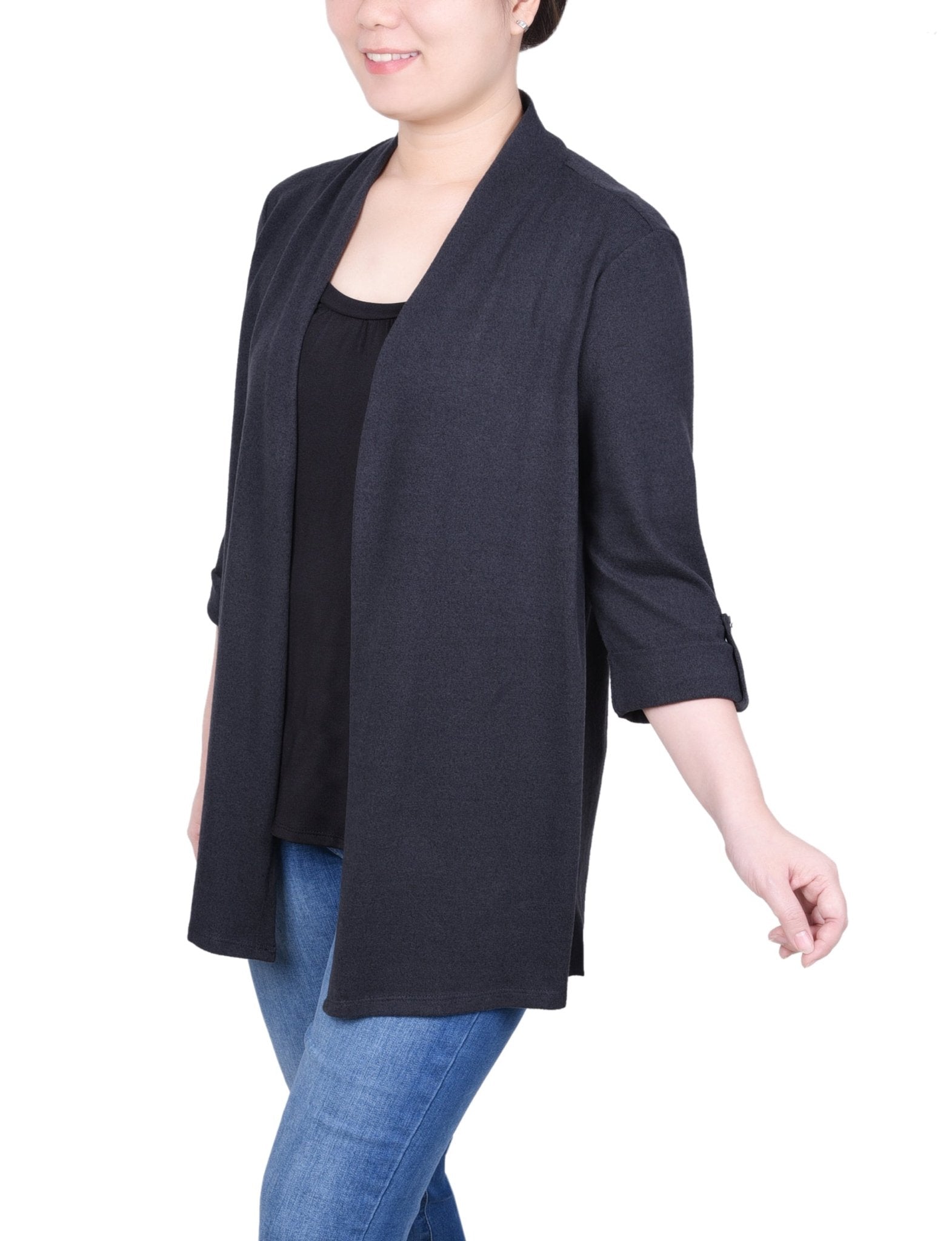 NY Collection 3/4 Sleeve Two In One Top - Petite - DressbarnShirts & Blouses