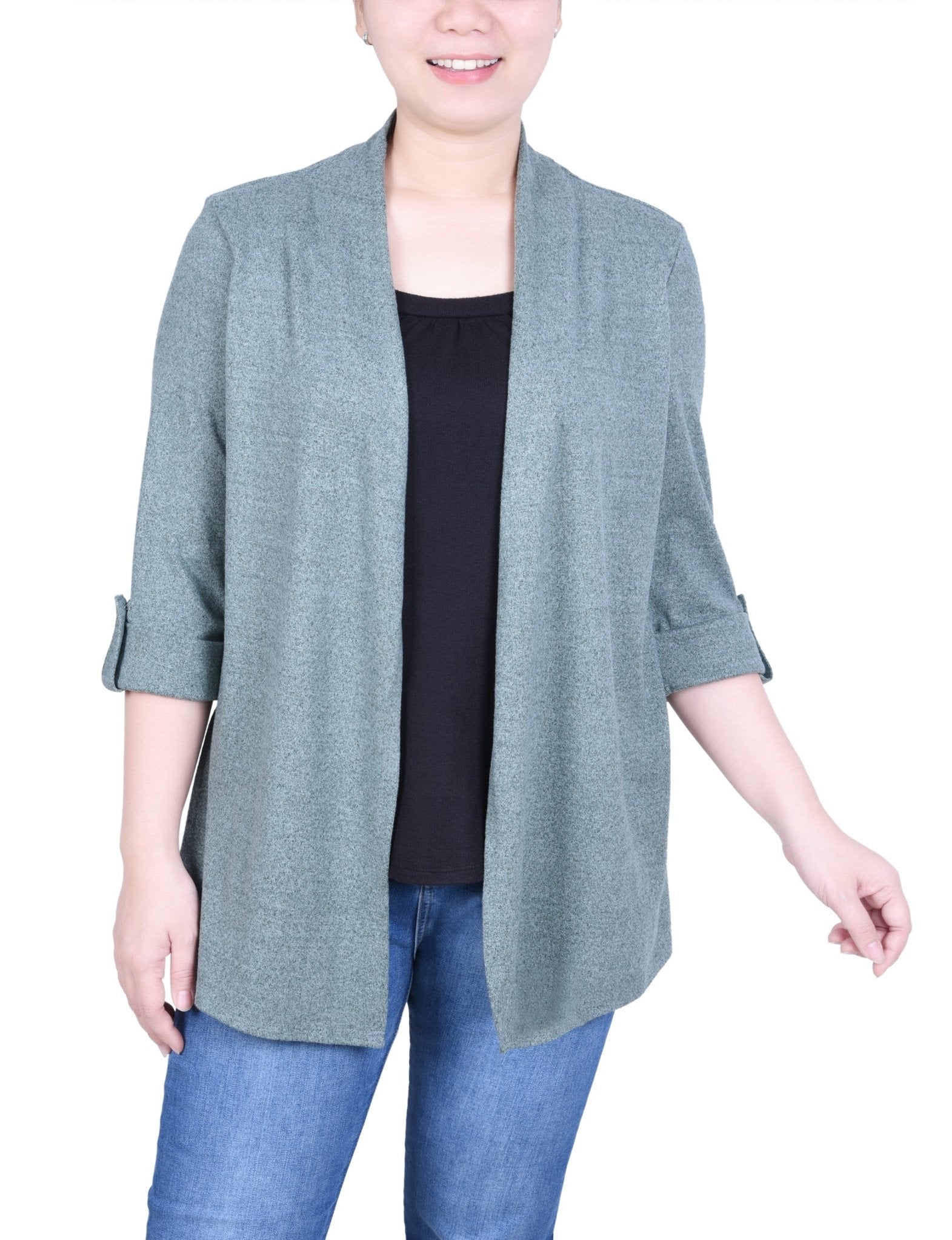 NY Collection 3/4 Sleeve Two In One Top - Petite - DressbarnShirts & Blouses