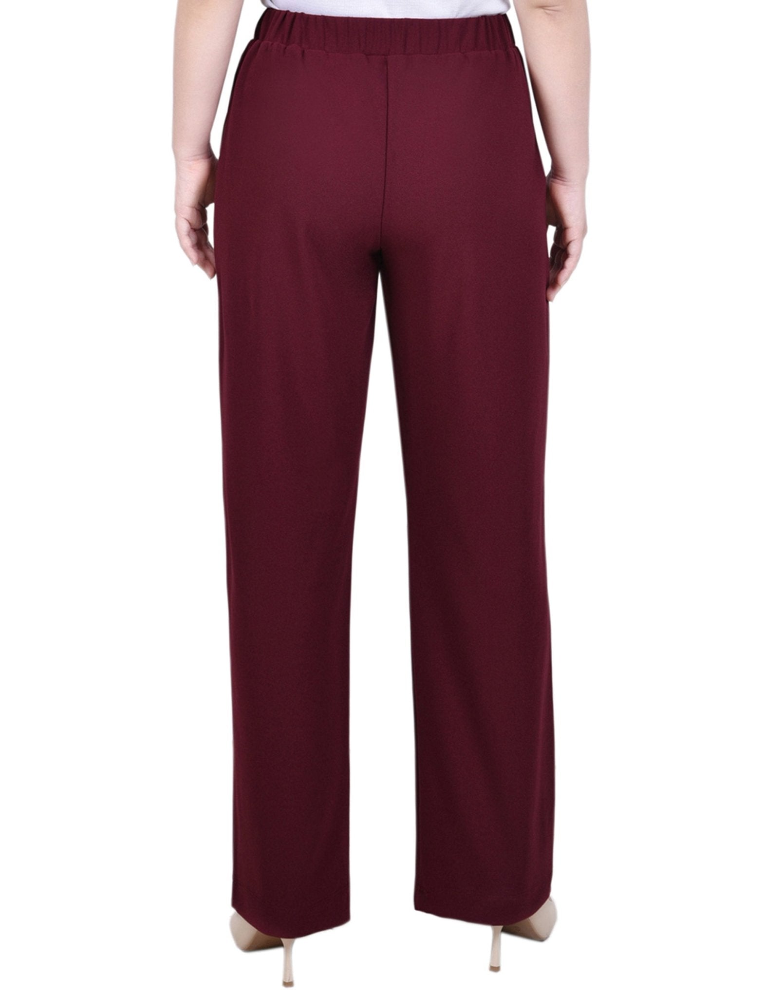 NY Collection Belted Scuba Crepe Pants - Petite - DressbarnPants