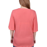 NY Collection Elbow Sleeve Tie-Front Top - DressbarnShirts & Blouses