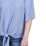 NY Collection Elbow Sleeve Tie-Front Top - DressbarnShirts & Blouses