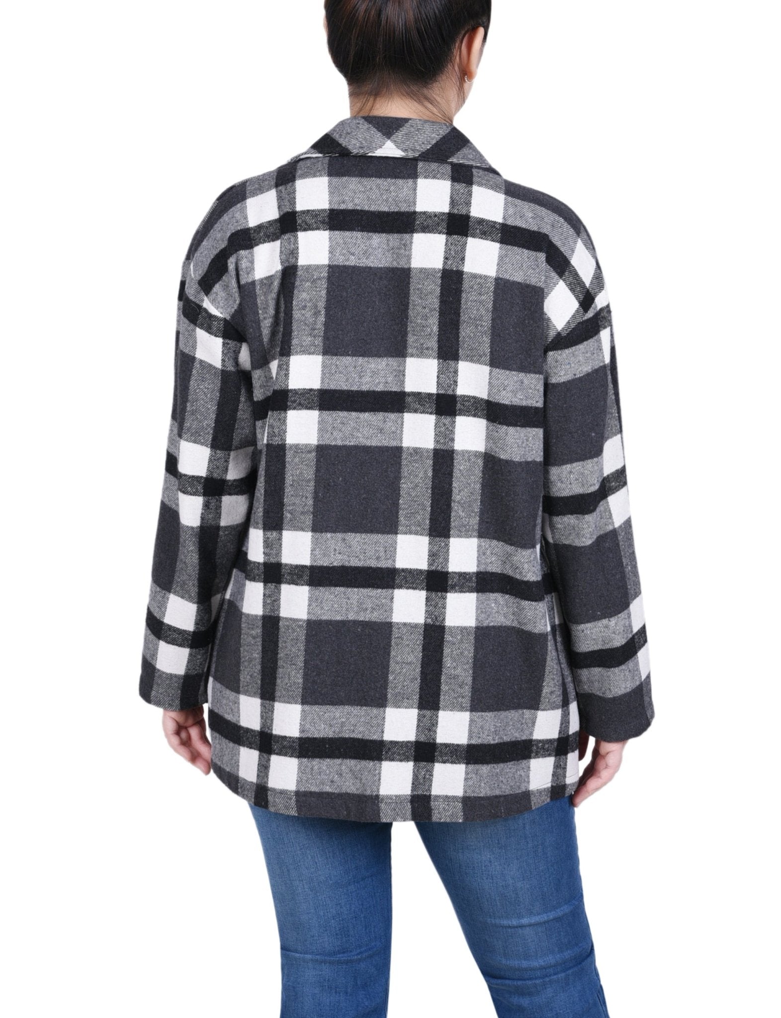 NY Collection Long Sleeve Brushed Twill Shirt Jacket - Petite - DressbarnCoats & Jackets