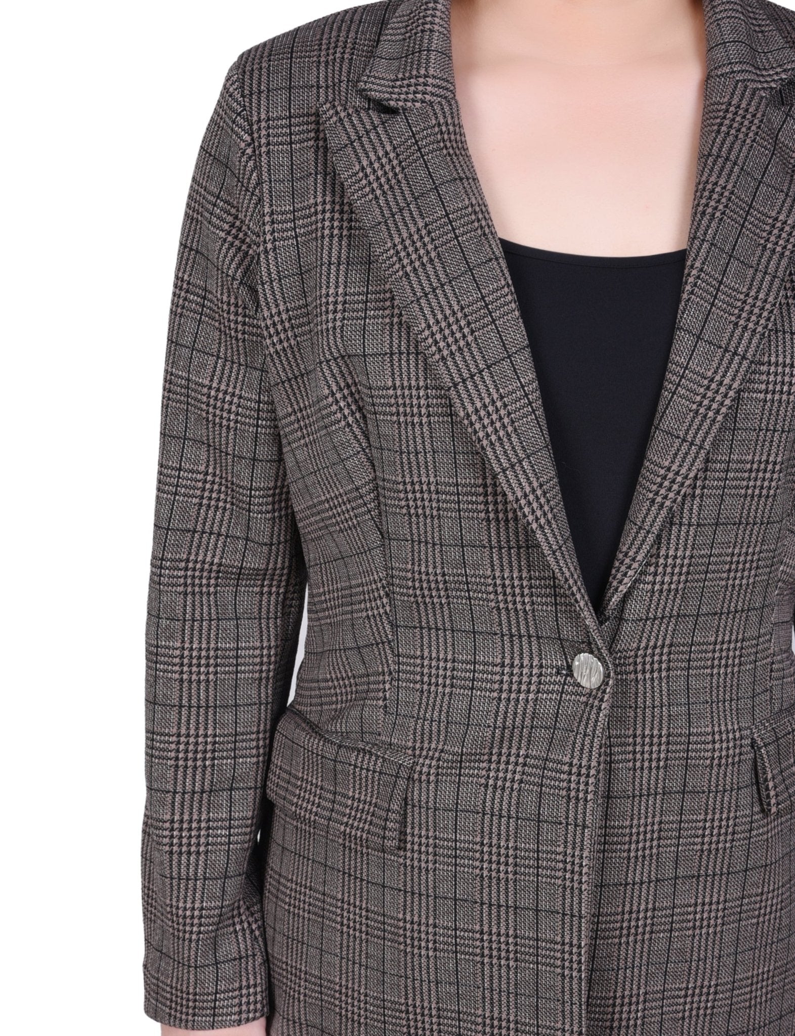 NY Collection Long Sleeve Ponte Jacket - Petite - DressbarnCoats & Jackets