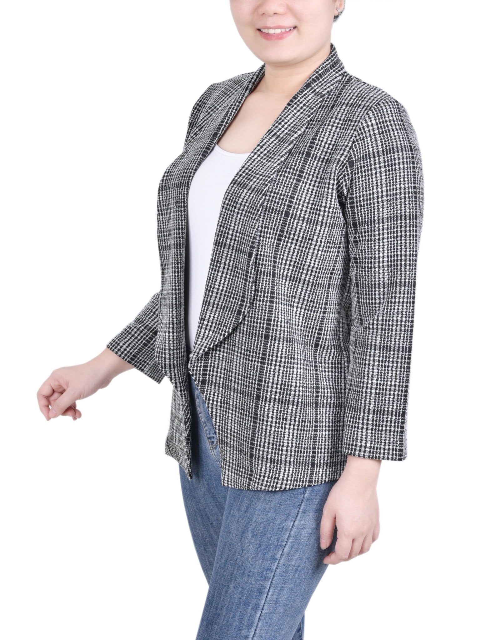 NY Collection Long Sleeve Ponte Jacket - Petite - DressbarnCoats & Jackets